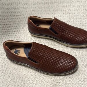Johnston & Murphy Brown Woven Slip-On Loafers